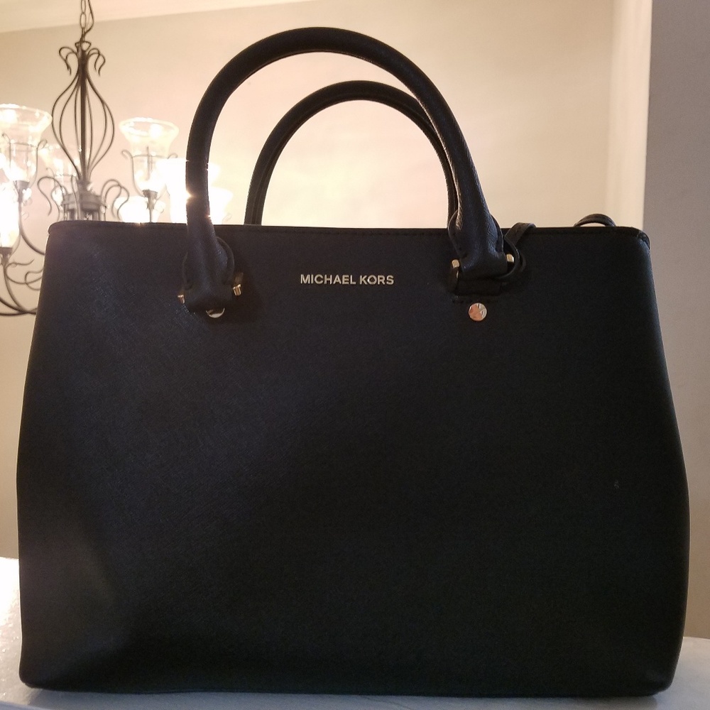 MICHAEL KORS black AUTHENTIC purse LARGE SATCHEL